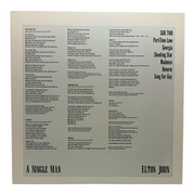 Elton John - A Single Man - Vinyl LP - Preowned - Inner Sleeve Reverse