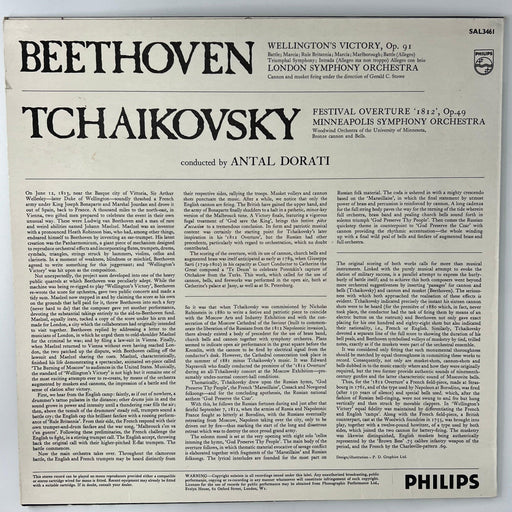 Tchaikovsky / Beethoven - Antal Dorati, London Symphony Orchestra ‎– 1812 Festival Overture, Op. 49 (Original Scoring) / Wellington's Victory [Preowned Vinyl] VG+/VG+ - DD Music Geek