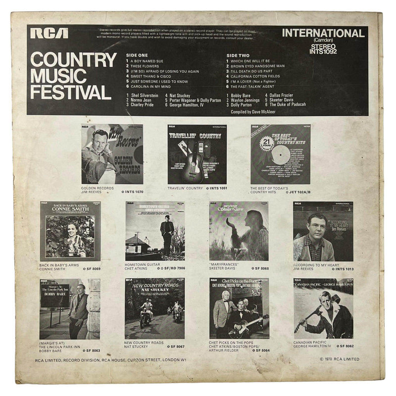 Various: Country Music Festival [Preowned Vinyl] G+/VG - DD Music Geek