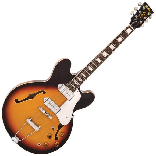 Vintage VSA500P ReIssued Semi Acoustic Guitar ~ Vintage Sunburst - DD Music Geek