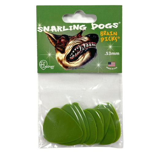 D'Andrea 351 Snarling Dogs Brain Green Pick Pack ~ Thin ~ 12 Picks - DD Music Geek