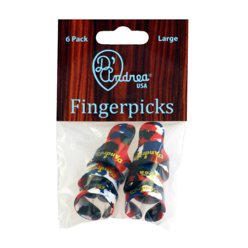 D'Andrea Large Finger Pick Pack ~ Multi-Colour ~ 6 Picks - DD Music Geek
