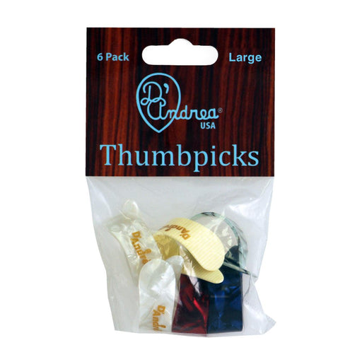 D'Andrea Large Thumb Pick Pack ~ Deluxe Colours ~ 6 Picks - DD Music Geek