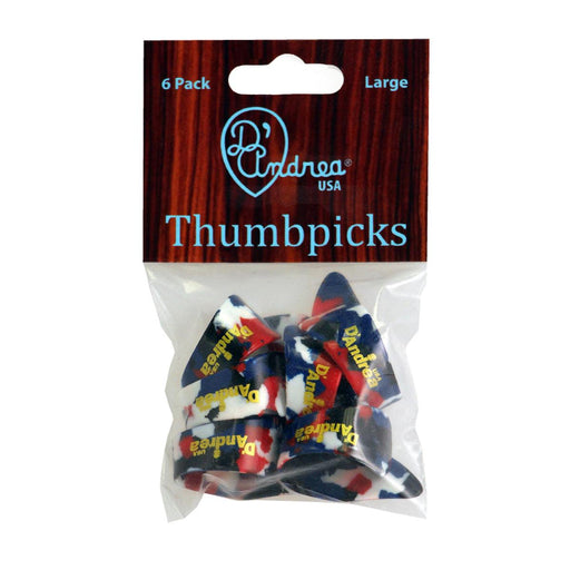 D'Andrea Large Thumb Pick Pack ~ Multi-Colour ~ 6 Picks - DD Music Geek