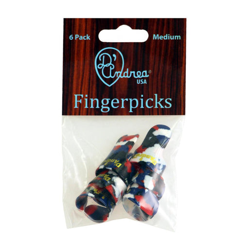 D'Andrea Medium Finger Pick Pack ~ Multi-Colour ~ 6 Picks - DD Music Geek