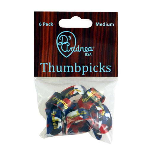 D'Andrea Medium Thumb Pick Pack ~ Multi-Colour ~ 6 Picks - DD Music Geek