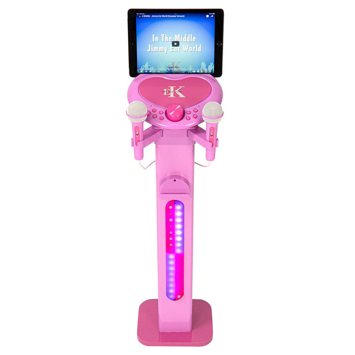 Easy Karaoke Bluetooth® Kids Singalong Pedestal Karaoke Machine ~ Pink - DD Music Geek