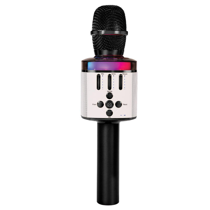 Easy Karaoke Bluetooth® Wireless Microphone with Speaker and Lights ~ Black - DD Music Geek