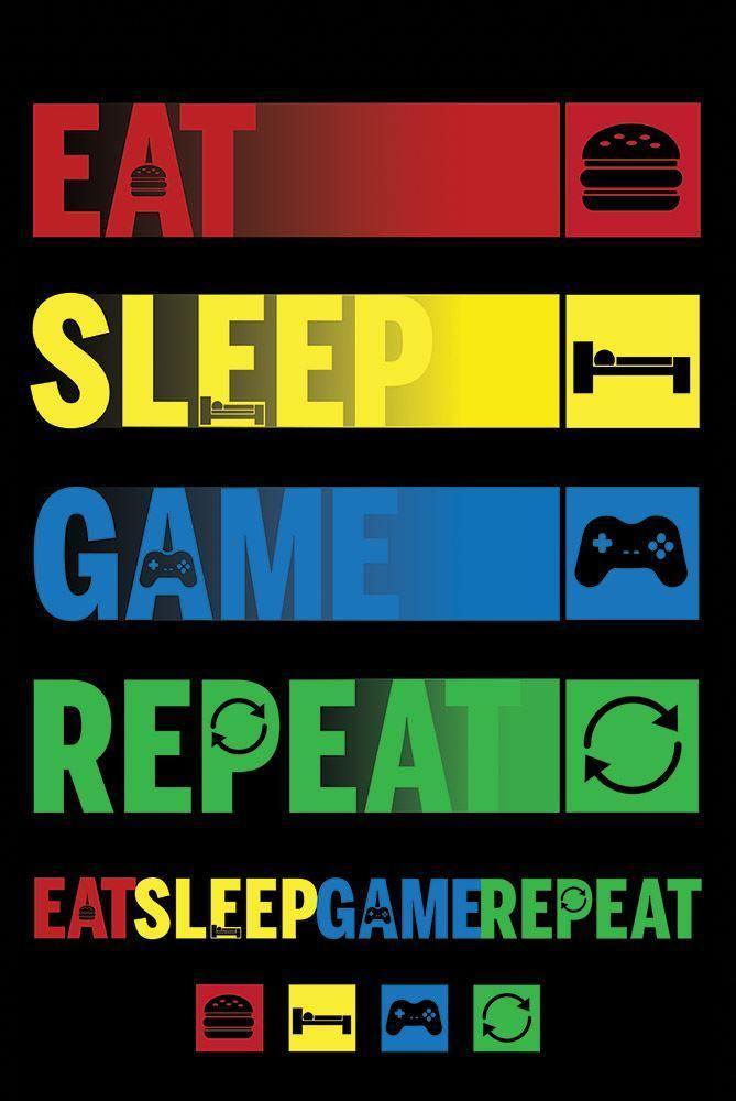 EAT SLEEP GAME REPEAT MAXI POSTER - DD Music Geek