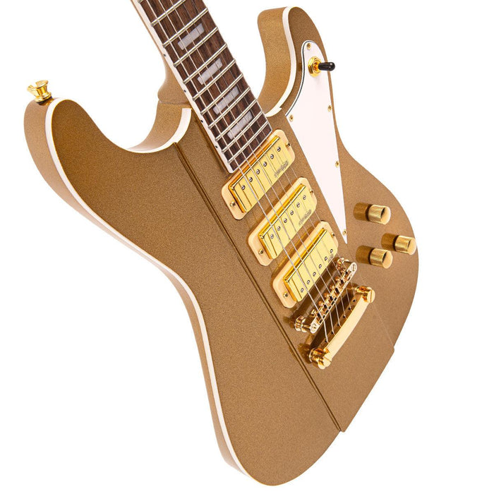 Joe Doe 'Gas Jockey' Electric Guitar by Vintage ~ Sparkling Gold Sand with Case - DD Music Geek