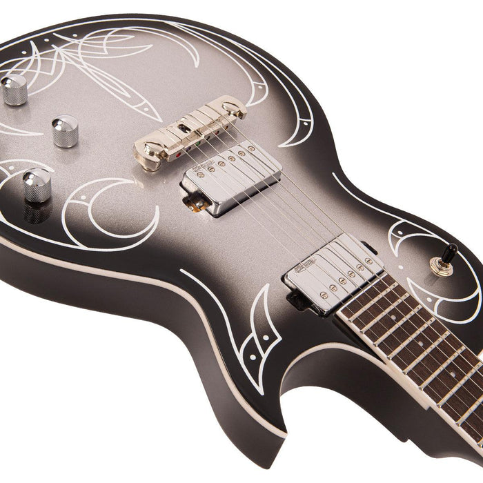 Joe Doe 'Hot Rod' Electric Guitar by Vintage ~ Silverburst with Case - DD Music Geek