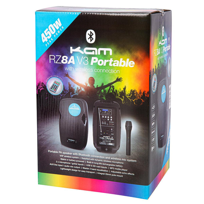 KAM Portable 8" Speaker with Bluetooth® ~ 450w - DD Music Geek
