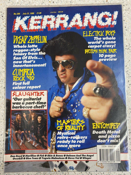 Kerrang! Magazine Issue 299 July 21st 1990 Dread Zeppelin Electric Boys Cumbria