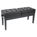 Kinsman Double Adjustable Piano Bench with Storage ~ Satin Black - DD Music Geek