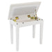 Kinsman Piano Bench with Storage ~ Satin White - DD Music Geek