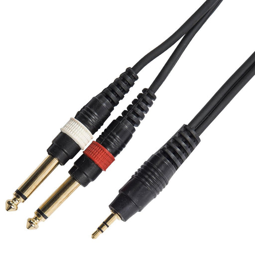 Kinsman Standard Soundcard Cable ~ 3.5mm Stereo/2 x 6.35mm Mono ~ 10ft/3m - DD Music Geek