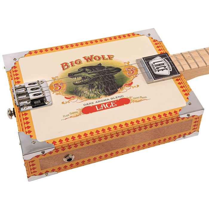 Lace Cigar Box Electric Guitar ~ 3 String ~ Big Wolf - DD Music Geek