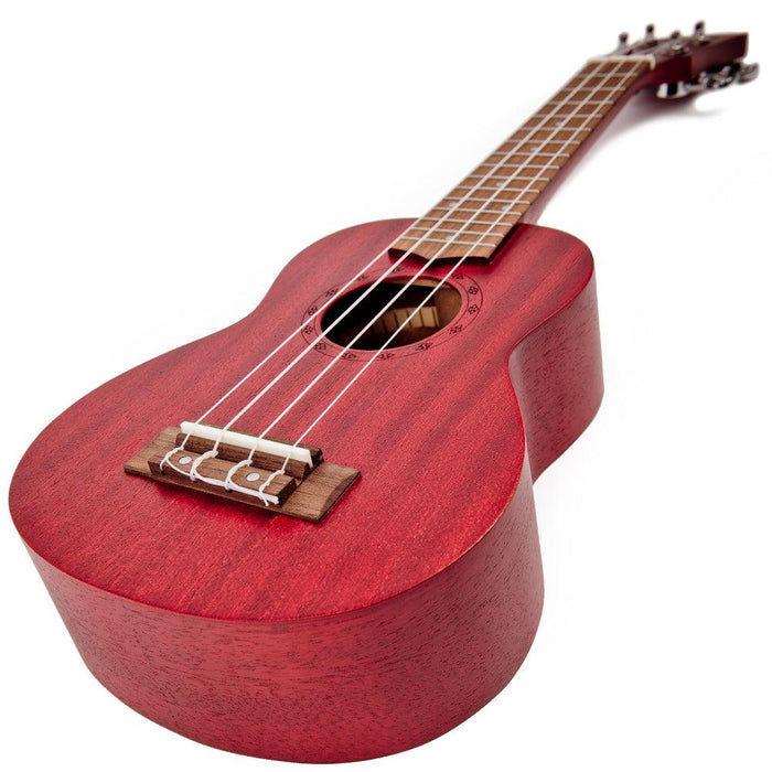 Laka Sapele Series Soprano Ukulele & Bag ~ Red - DD Music Geek