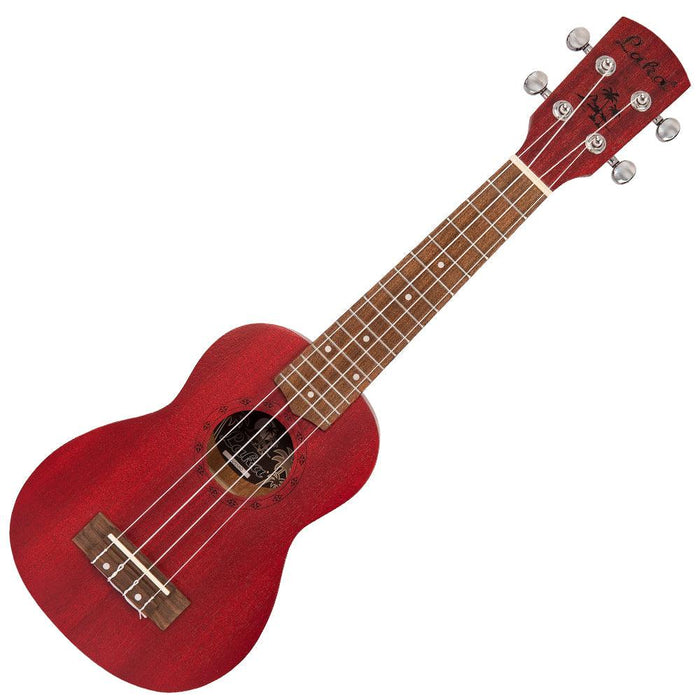 Laka Sapele Series Soprano Ukulele & Bag ~ Red - DD Music Geek