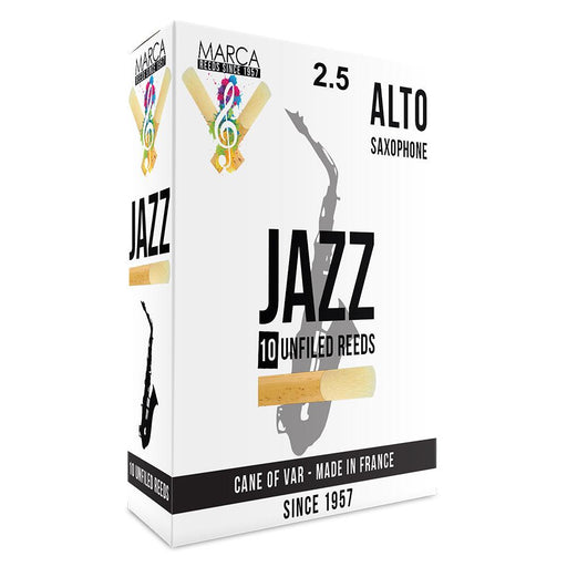 Marca Jazz Unfiled  Reeds - 10 Pack - Alto Sax - 2.5 - DD Music Geek