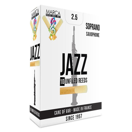 Marca Jazz Unfiled Reeds ~ 10 Pack ~ Soprano Sax ~ 2.5 - DD Music Geek
