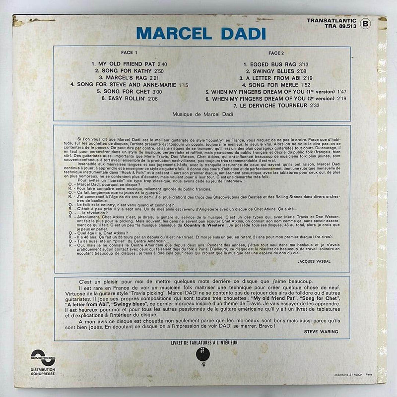 Marcel Dadi: La Guitare A Dadi [PREOWNED VINYL] VG/VG - DD Music Geek