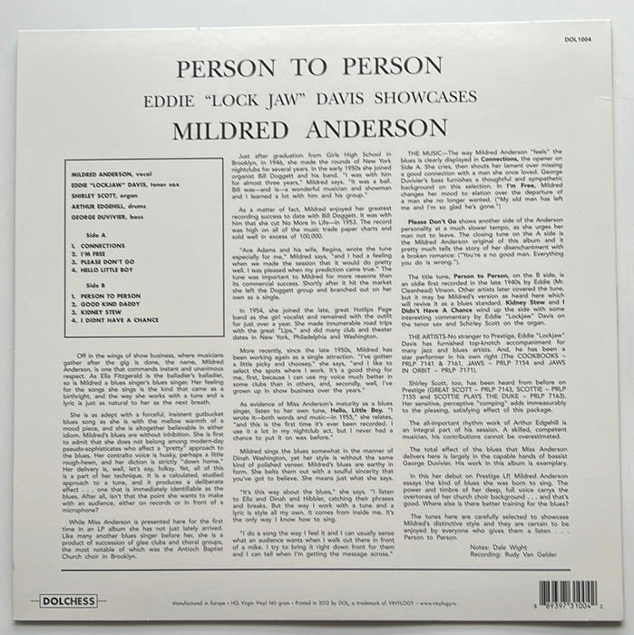 Mildred Anderson: Person To Person [Preowned VINYL] M-/M- - DD Music Geek