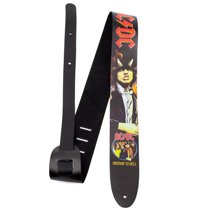 Perri's 2.5" Leather Guitar Strap ~ ACDC Highway To Hell - DD Music Geek