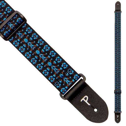 Perri's 2" Retro Hootenanny Poly Guitar Strap ~ Blue - DD Music Geek