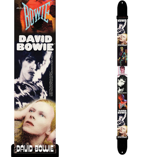 Perri's Licensed Polyester Guitar Strap ~ Bowie Faces - DD Music Geek