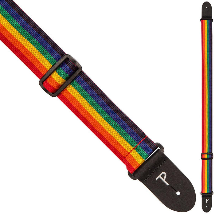 Perri's Polyester Extra Long Guitar Strap ~ Rainbow - DD Music Geek