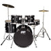 PP Drums 5pc Fusion Drum Kit ~ Black - DD Music Geek