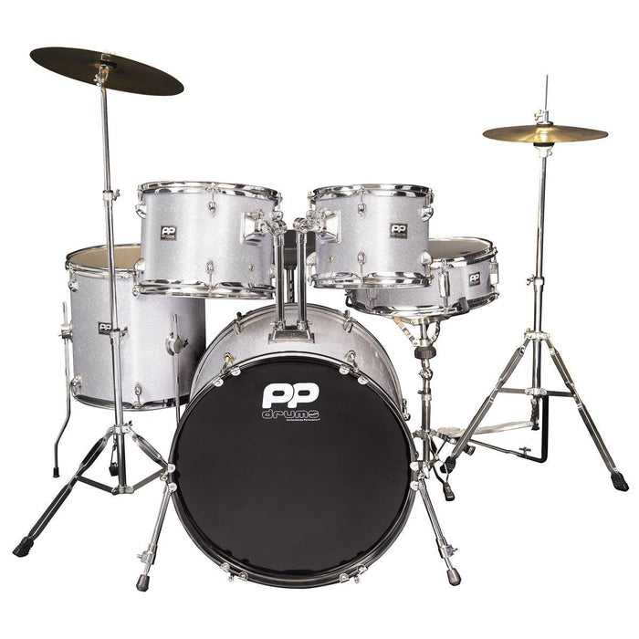 PP Drums 5pc Fusion Drum Kit ~ Silver - DD Music Geek