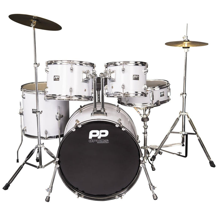 PP Drums 5pc Fusion Drum Kit ~ White - DD Music Geek