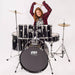 PP Drums Full Size 5 Piece Drum Kit ~ Black - DD Music Geek