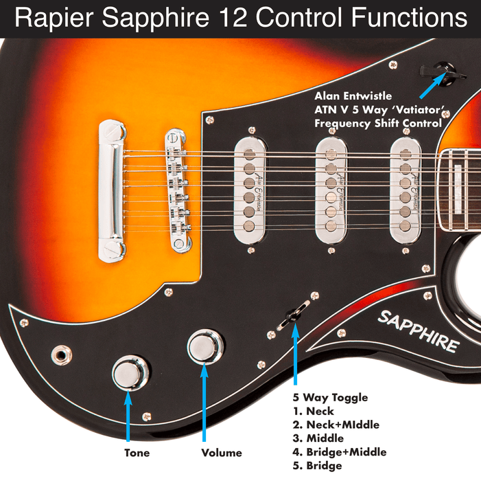 Rapier Saffire 12 String Electric Guitar ~ Vintage White - DD Music Geek