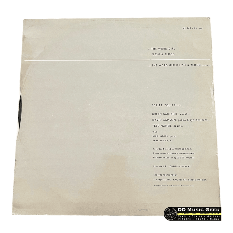 Scritti Politti with Ranking Ann: The World Girl (Flesh & Blood) 12" Single [Preowned VINYL) VG+/VG+ - DD Music Geek