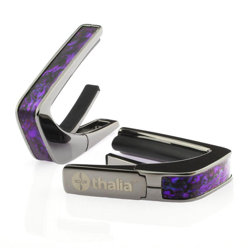 Thalia Exotic Series Shell Collection Capo ~ Black Chrome with Purple Paua Inlay - DD Music Geek