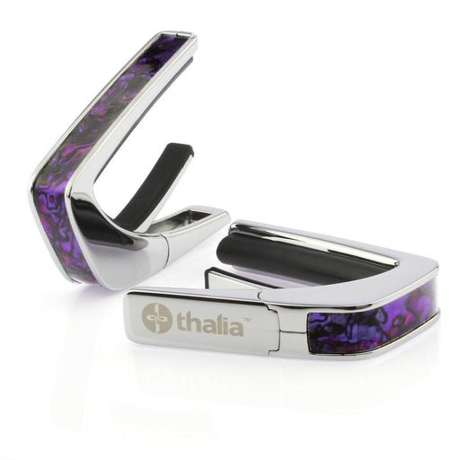 Thalia Exotic Series Shell Collection Capo ~ Chrome with Purple Paua Inlay - DD Music Geek