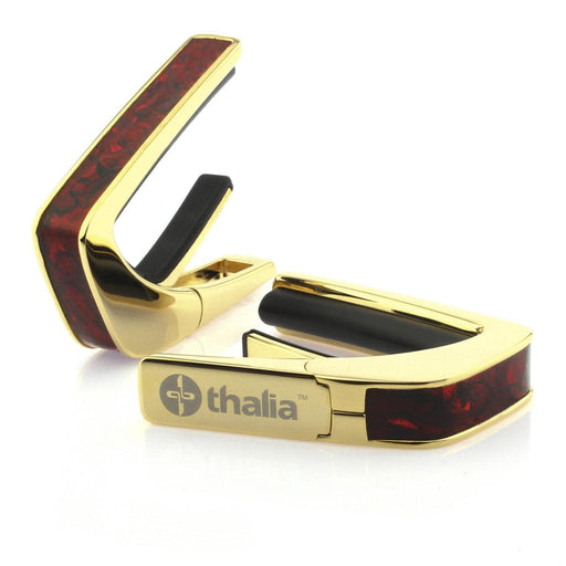 Thalia Exotic Series Shell Collection Capo ~ Gold with Crimson Paua Inlay - DD Music Geek