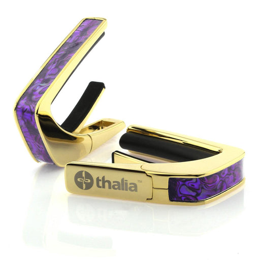 Thalia Exotic Series Shell Collection Capo ~ Gold with Purple Paua Inlay - DD Music Geek