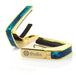 Thalia Exotic Series Shell Collection Capo ~ Gold with Teal Angel Wing Inlay - DD Music Geek