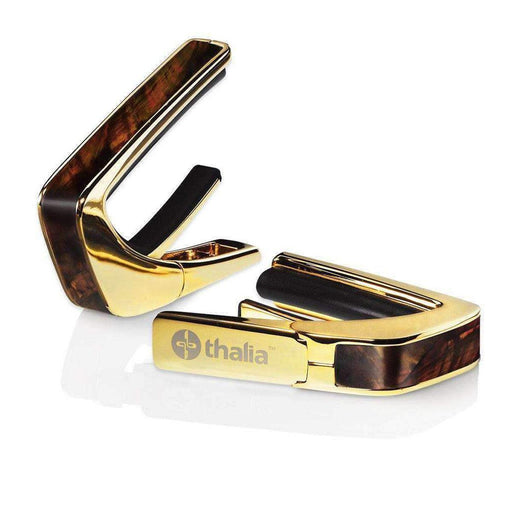 Thalia Exotic Series Shell Collection Capo ~ Gold with Tennessee Whisky Wing Inlay - DD Music Geek