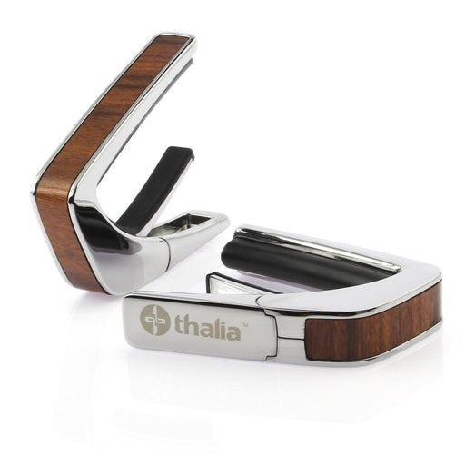 Thalia Exotic Series Wood Collection Capo ~ Chrome with Santos Rosewood Inlay - DD Music Geek