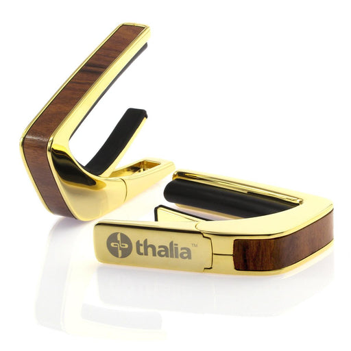 Thalia Exotic Series Wood Collection Capo ~ Gold with Santos Rosewood Inlay - DD Music Geek
