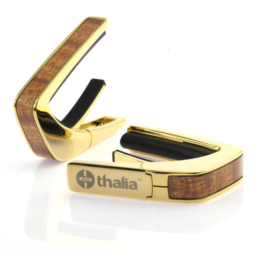 Thalia Exotic Series Wood Collection Capo ~ Gold with Sapele Inlay - DD Music Geek