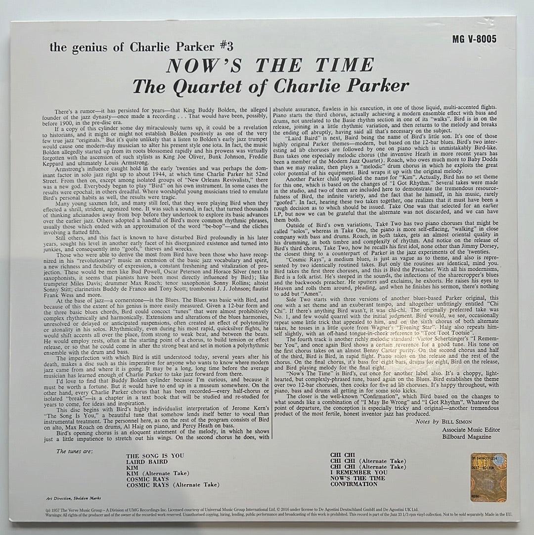 The Quartet Of Charlie Parker: Now's The Time [Preowned VINYL] M-/M- - DD Music Geek
