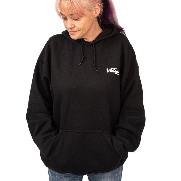 Vintage Fleece Hoodie ~ Black, Large - DD Music Geek