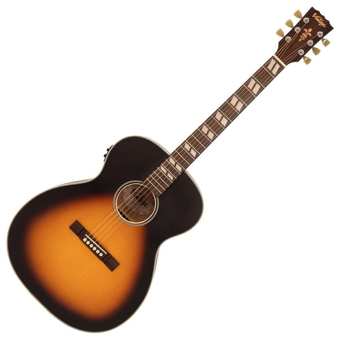 Vintage Historic Series 'Orchestra' Electro-Acoustic Guitar ~ Vintage Sunburst - DD Music Geek