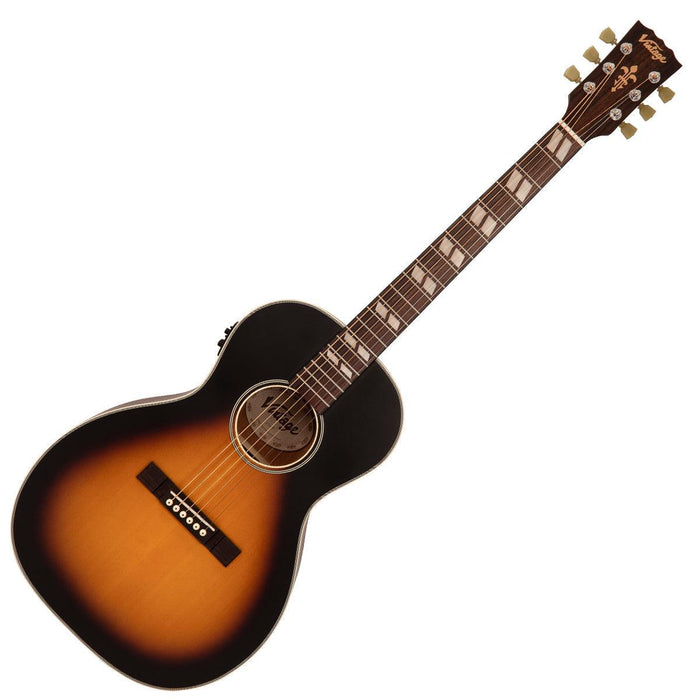 Vintage Historic Series 'Parlour' Electro-Acoustic Guitar ~ Vintage Sunburst - DD Music Geek